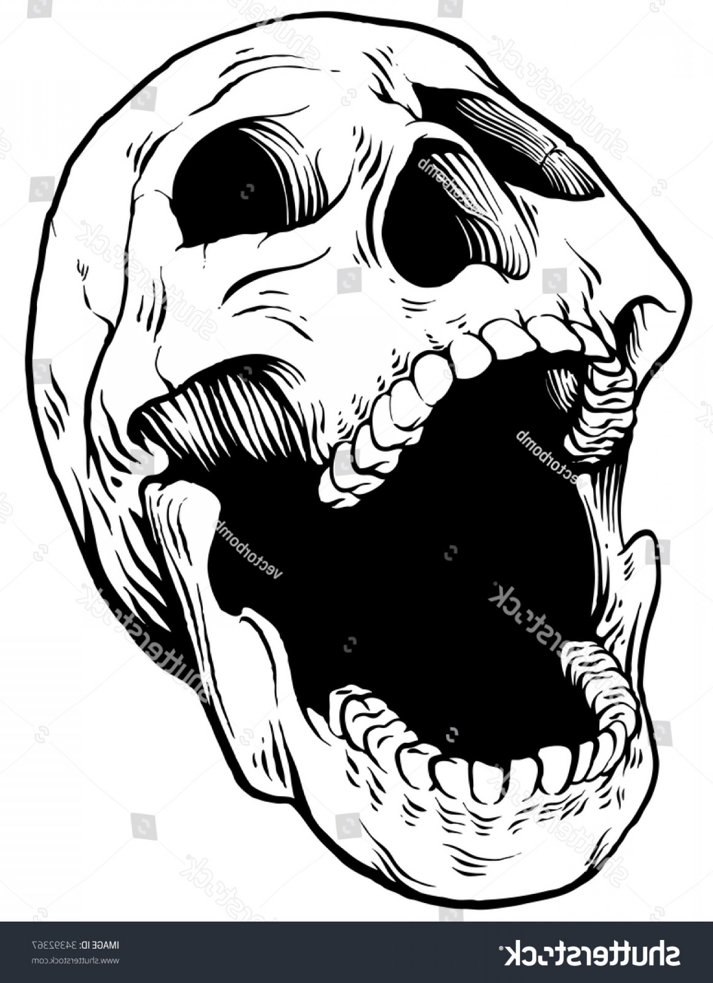 Skull Open Mouth Vector Lazttweet - Open Mouth Skull Drawing. 
