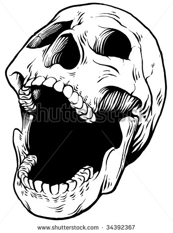 348x470 skull quarter fun pics images - Open Mouth Skull Drawing