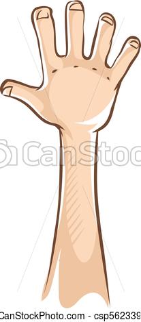 207x470 hand with open palm and five fingers in cartoon style hand drawn - Open Palm Hand Drawing