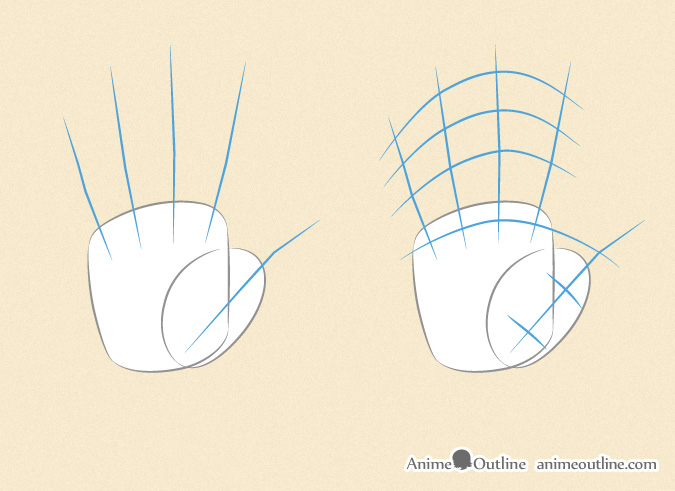 675x491 How To Draw Anime Hands Step - Open Palm Hand Drawing