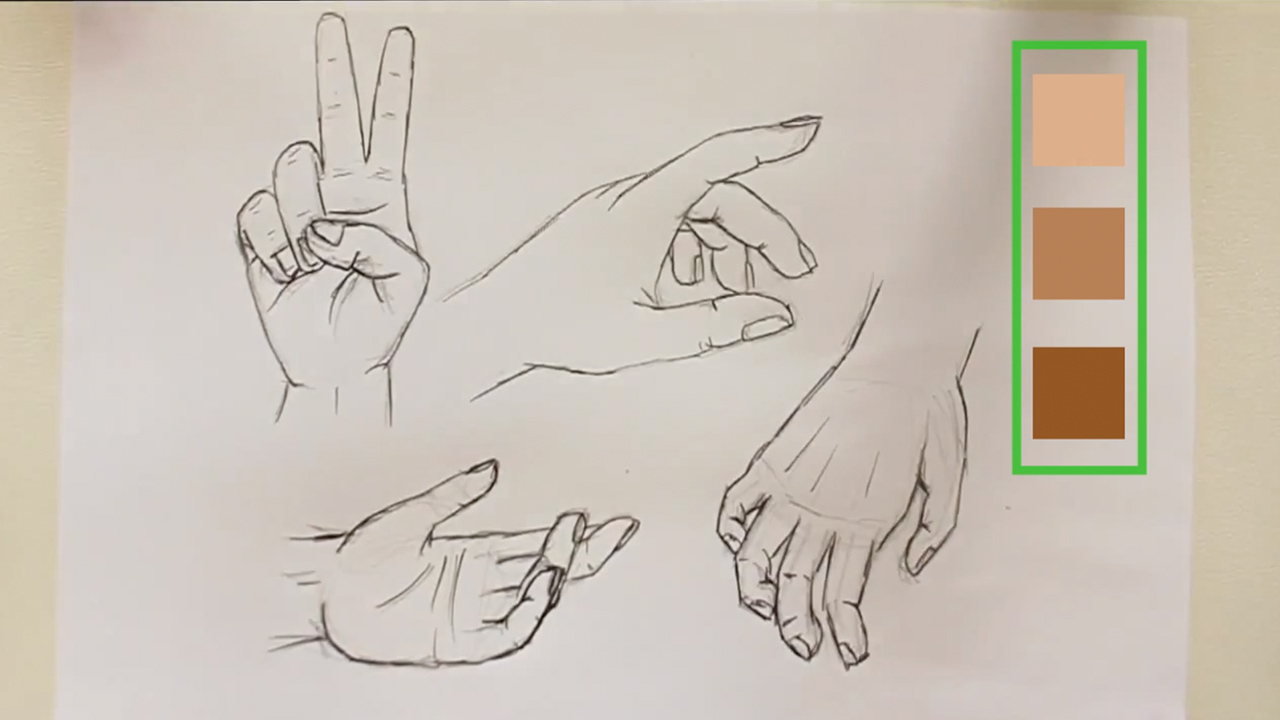 1280x720 How To Draw A Hand Steps - Open Palm Hand Drawing