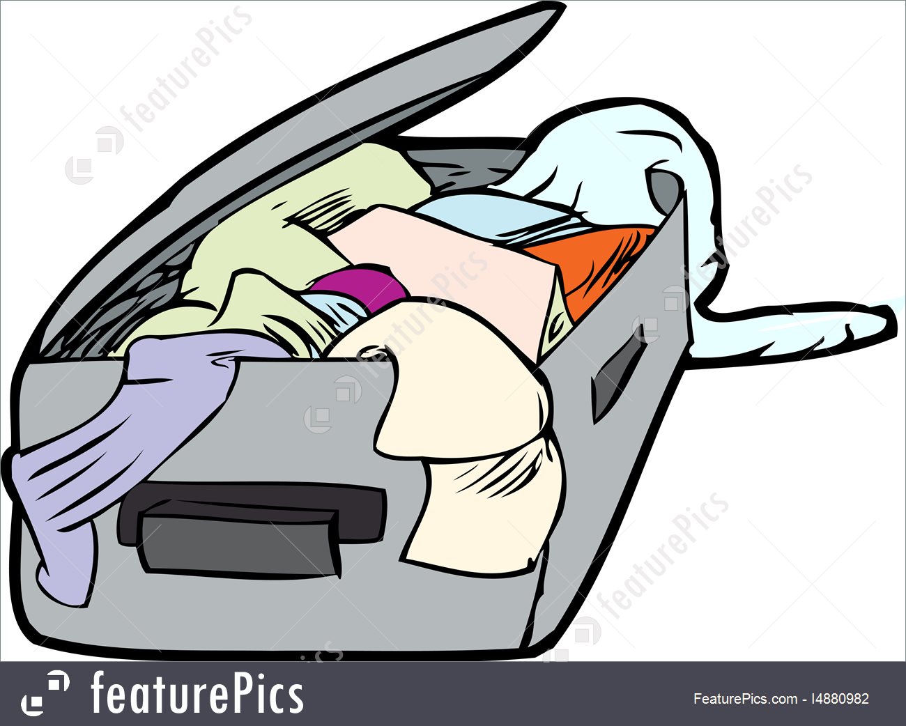 1300x1042 Messy Open Suitcase Illustration - Open Suitcase Drawing