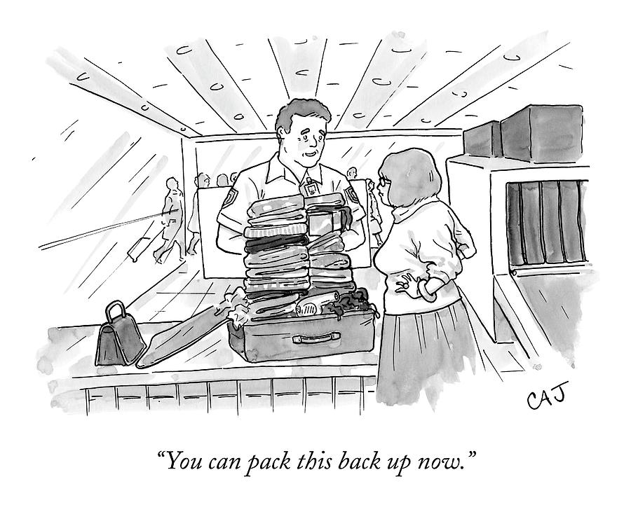 900x741 A Woman Stands Irritated Before Her Open Suitcase Drawing - Open Suitcase Drawing