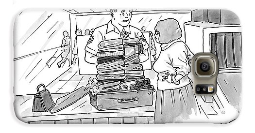 525x275 A Woman Stands Irritated Before Her Open Suitcase Galaxy Case - Open Suitcase Drawing