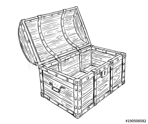500x420 Cartoon Vector Doodle Drawing Illustration Of Old Wooden Empty - Open Suitcase Drawing
