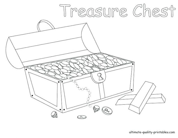 728x563 open treasure chest coloring - Open Treasure Chest Drawing