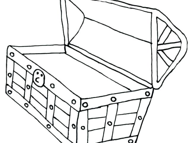 640x480 black and white outline of a treasure chest x drawing open - Open Treasure Chest Drawing