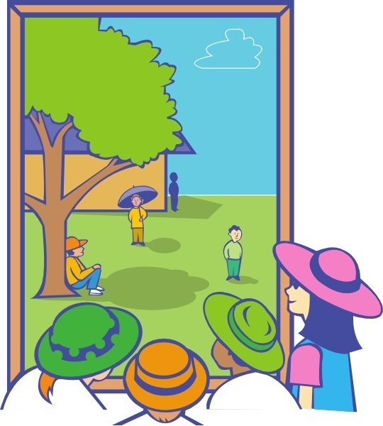 540x600 kids looking out window clip art free vector in open office - Open Window Drawing