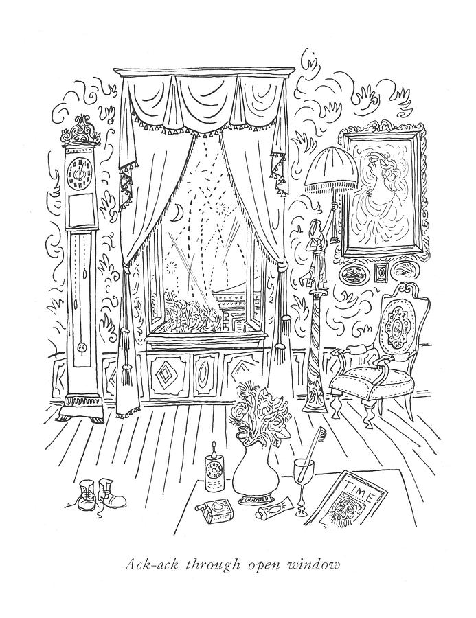 693x900 Ack Ack Through Open Window Drawing - Open Window Drawing