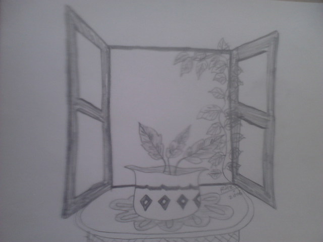 640x480 Rizwana A Mundewadi 'open Window' Drawing Pencil Artwork Still - Open Window Drawing