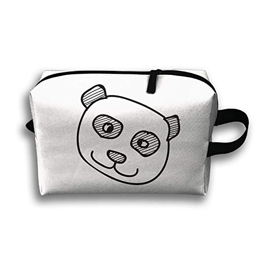 522x522 Hand Drawing Panda Travel Bag Cosmetic Bags Brush - Open Zipper Drawing