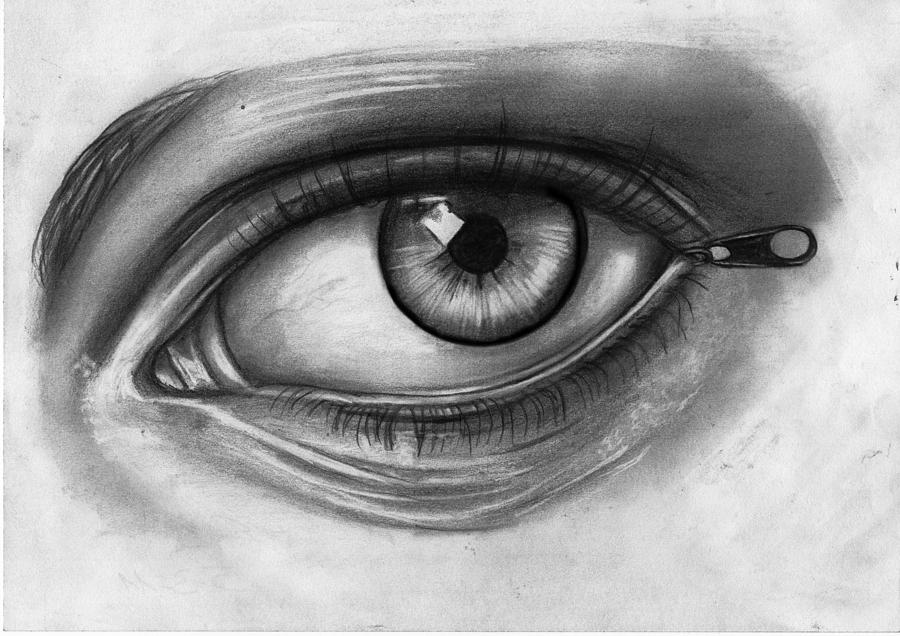 900x636 Open Your Eyes Drawing - Open Zipper Drawing