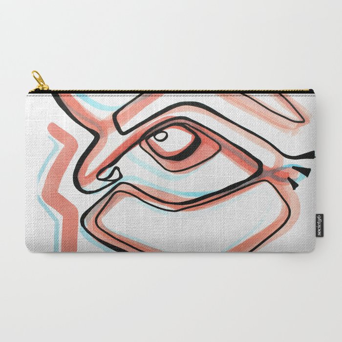 700x700 abstract open eye line drawing with red and blue carry all pouch - Open Zipper Drawing