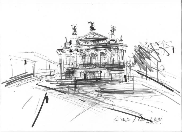 770x560 lviv theatre of opera and ballet drawing - Opera Drawing