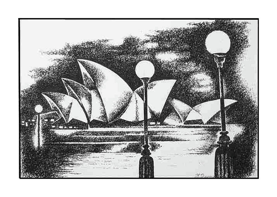 900x642 sydney opera house ii drawing - Opera Drawing