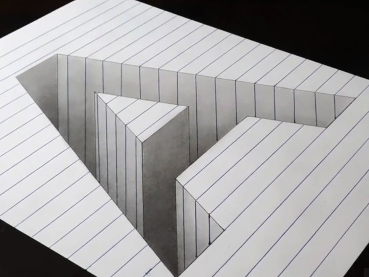 750x563 letter 'a' drawing optical illusion is mind bending - Optical Illusion Drawings
