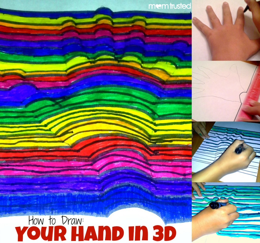 1024x954 how to draw your hand in with simple optical illusions - Optical Illusion Hand Drawing