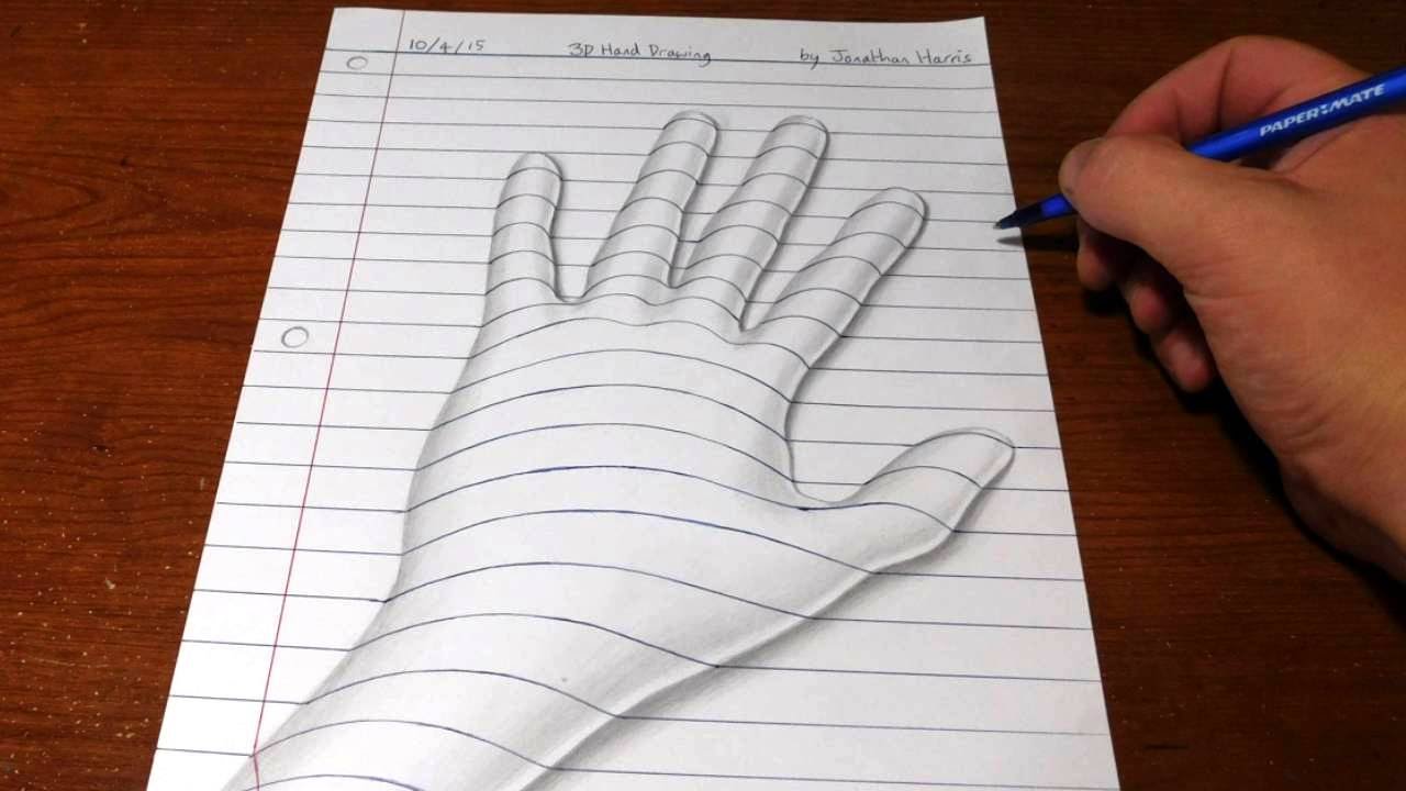 1280x720 How To Draw A Hand - Optical Illusion Hand Drawing