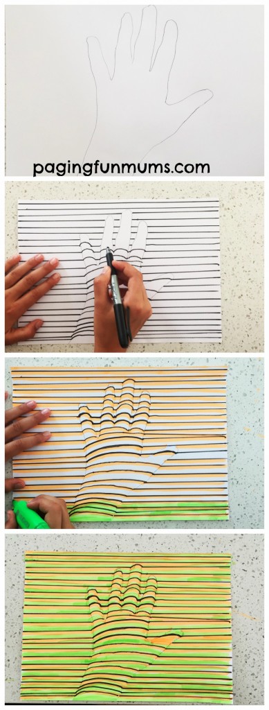 389x1024 How To Draw A Hand - Optical Illusion Hand Drawing