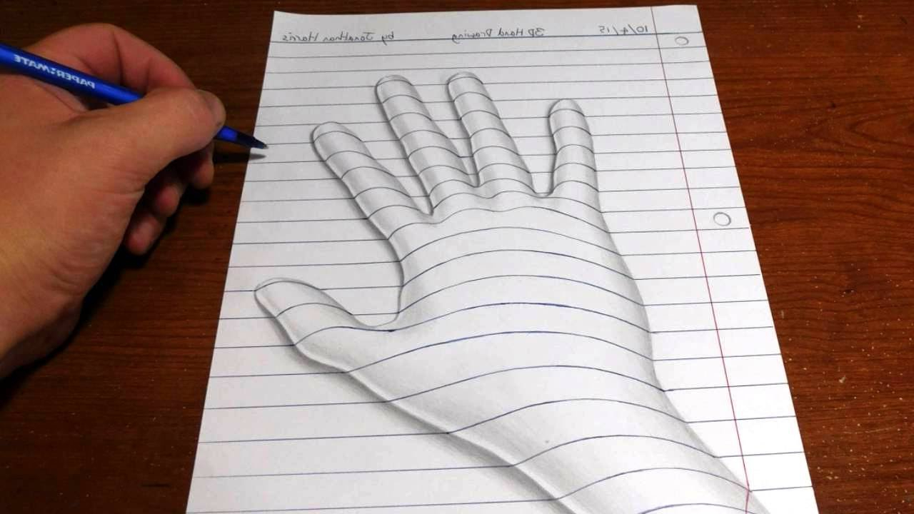 1280x720 Simple Hand Drawings - Optical Illusion Hand Drawing