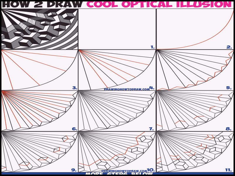 Optical Illusions Step By Step Drawing at PaintingValley.com | Explore ...