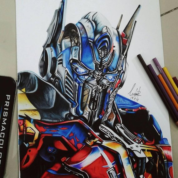 570x570 Drawing Of Optimus Prime Etsy - Optimus Prime Drawing