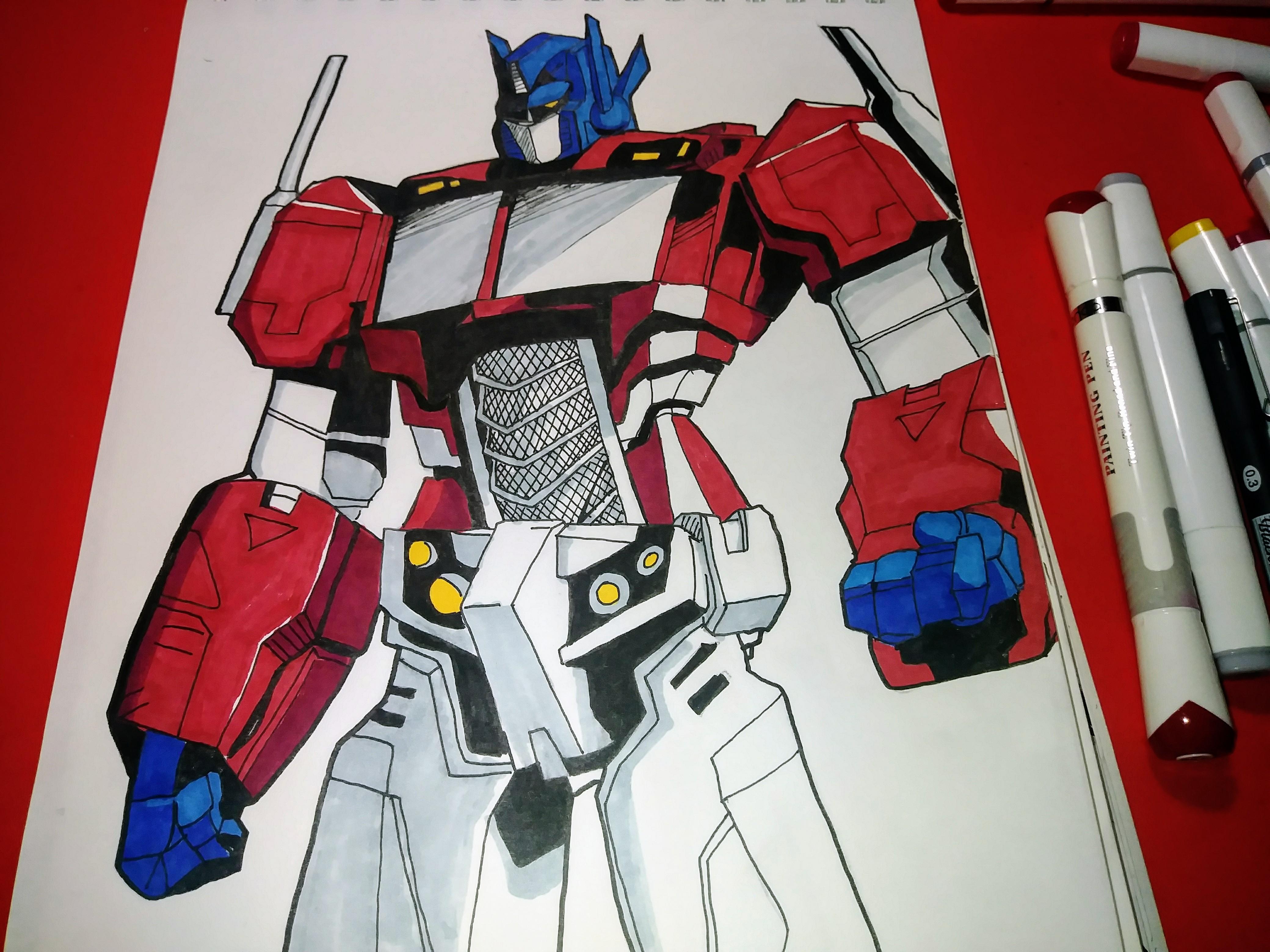 4160x3120 Finished Drawing Of Optimus Prime Childhood Complete - Optimus Prime Drawing
