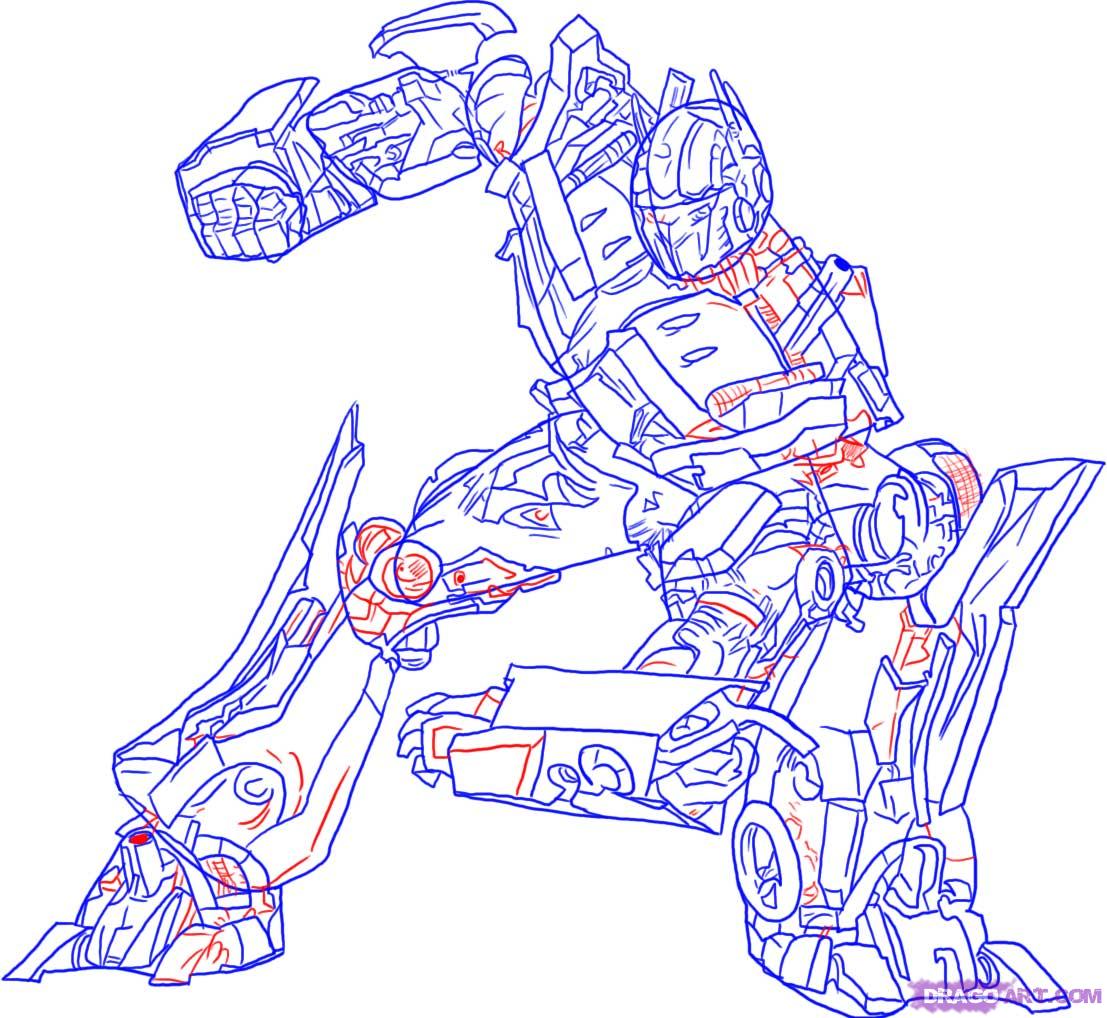 1107x1018 Draw Optimus Prime From Transformers, Step - Optimus Prime Drawing