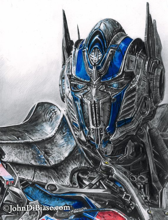 570x747 Drawing Print Of Optimus Prime From Transformers Age Of Etsy - Optimus Prime Drawing