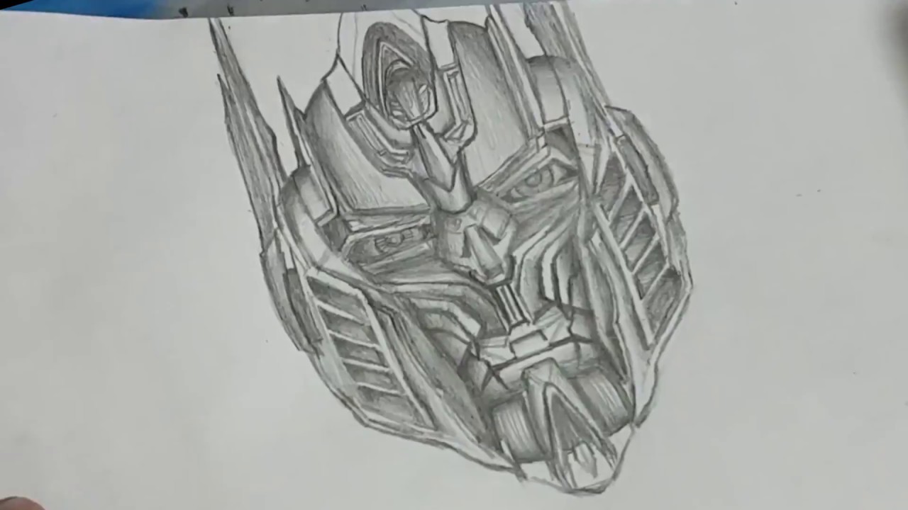 1280x720 Speed Drawing The Last Knight Optimus Head - Optimus Prime Face Drawing