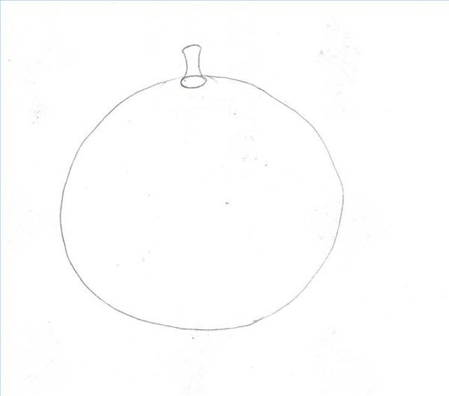 640x564 how to draw an orange - Orange Drawing