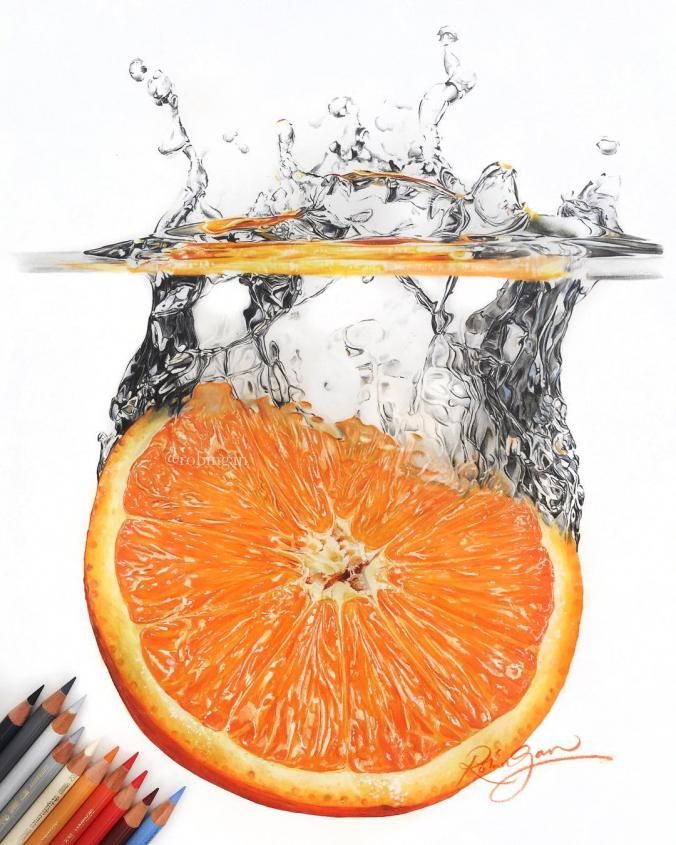 676x845 orange you glad very nice and realistic pencil drawing pencil - Orange Drawing