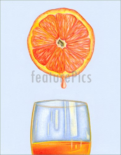 391x500 illustration of fresh orange juice - Orange Juice Drawing