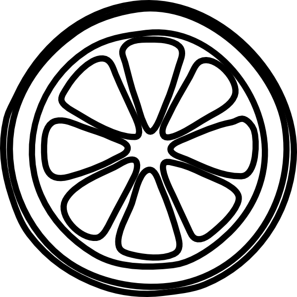 600x599 orange slice clipart - Orange Slice Drawing