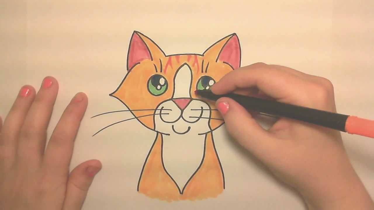 1280x720 Learn To Draw A Cute Orange Tabby Cat Face - Orange Tabby Cat Drawing