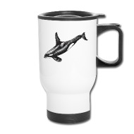 190x190 orca killer whale ink drawing artwork travel mug spreadshirt - Orca Whale Drawing