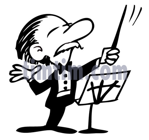 510x480 Free Drawing Of A Conductor Bw From The Category Dance Music - Orchestra Drawing