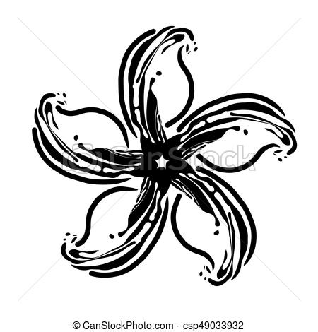 450x470 orchid flower with five petals inspired - Orchid Flower Drawing