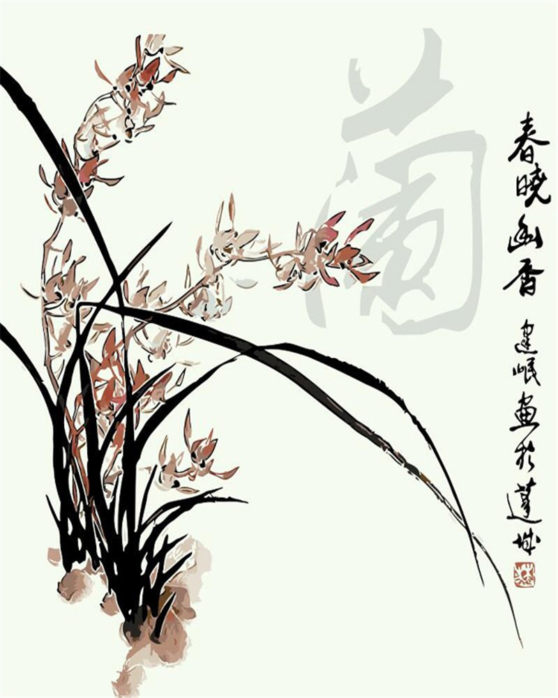 800x1001 room decor painting orchid flower oil painting picture - Orchid Flower Drawing