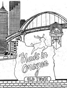 228x300 In The Heart Of Portland Drawing - Oregon Drawing