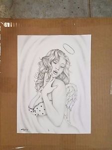 225x300 original oregon prison inmate art drawings x angel lady - Oregon Drawing