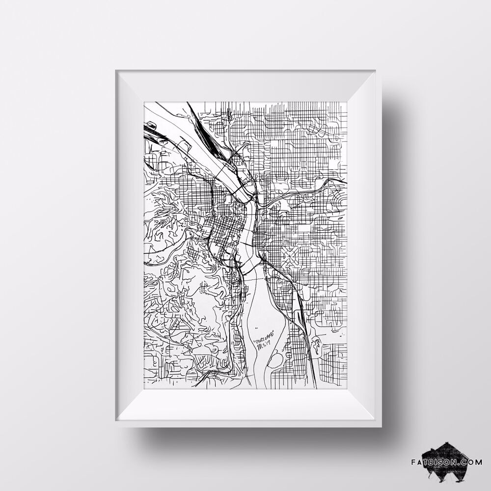 1000x1000 Portland Oregon Map Drawing - Oregon Drawing