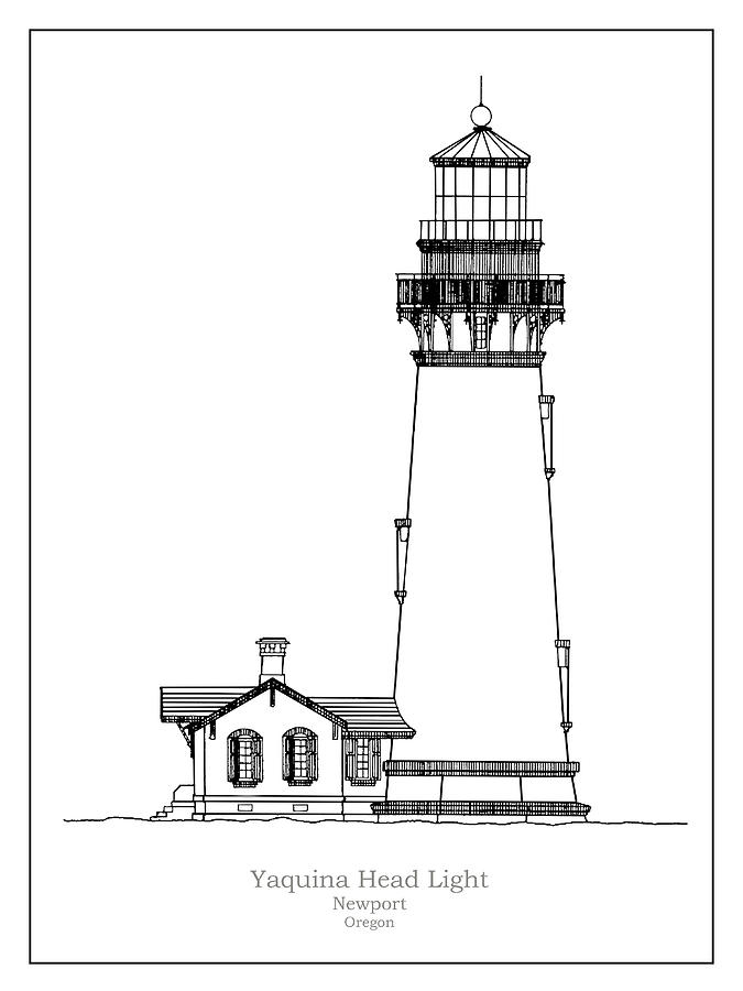 675x900 Yaquina Head Lighthouse - Oregon Drawing
