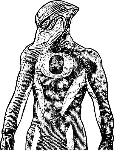 382x505 fans found university of oregon's muscular mascot a lame duck - Oregon Ducks Drawing
