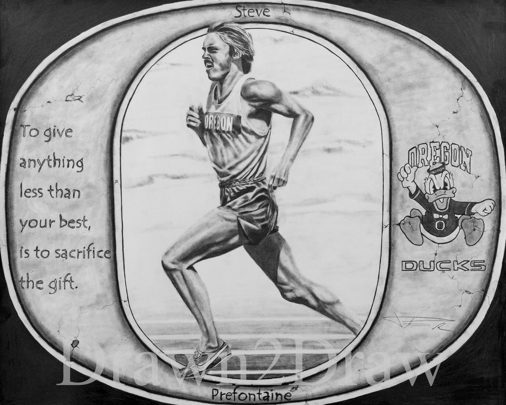 1000x800 Oregon Ducks Tribute To Steve Prefontaine Drawn Draw - Oregon Ducks Drawing