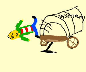 300x250 Ed Falling Out Of The Oregon Trail Wagon Drawing - Oregon Trail Wagon Drawing