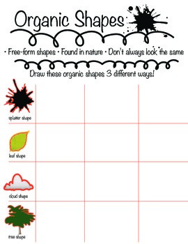 270x350 organic shapes art worksheet - Organic Shapes Drawing
