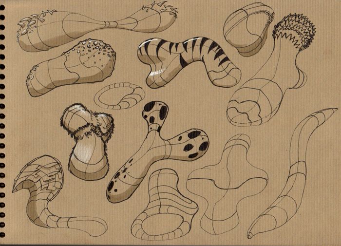 700x505 school assignment - Organic Shapes Drawing