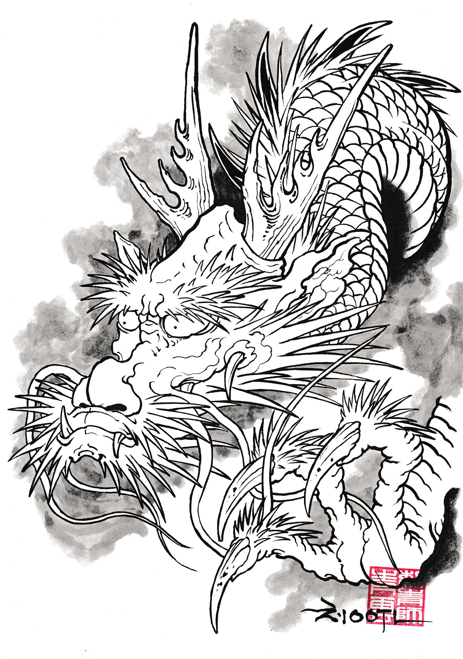 1500x2136 drawings chungwoon art tattoo art - Oriental Drawings