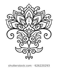 240x280 flowers drawings inspiration vector, abstract, oriental style - Oriental Drawings